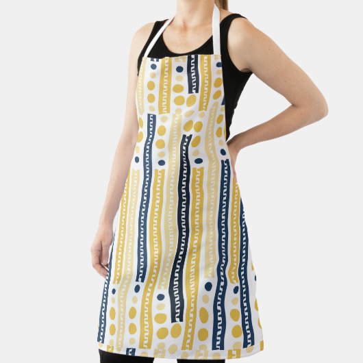 Geel & Blauw Abstract Schort (Insitu)