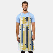 Geel & Blauw Abstract Schort (Gedragen)