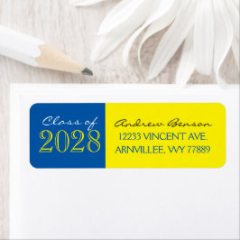 Geel & Blauw Afstudeer Retouradres Labels