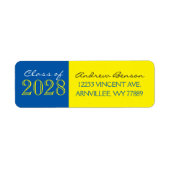 Geel & Blauw Afstudeer Retouradres Labels (Voorkant)