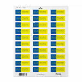 Geel & Blauw Afstudeer Retouradres Labels (Full Sheet)