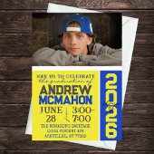 Geel & Blauw Afstuderen Fotouitnodiging Kaart