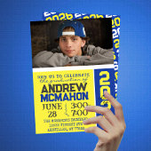 Geel & Blauw Afstuderen Fotouitnodiging Kaart