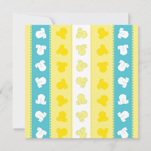 Geel Blauw Baby Boy Douche Uitnodigingen (Achterkant)