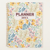 Geel Blauw Bloemige Planner & Journal Notitieboek (Voorkant)
