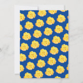 Geel Blauw Bloemmotief Elegant Klasse Trouwfeest Kaart (Achterkant)