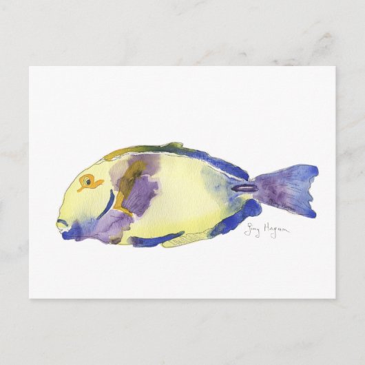Geel/blauw Briefkaart (Voorkant)