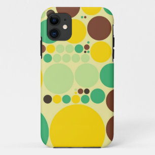 Geel, blauw, bruine poka-stippen naadloos patroon Case-Mate iPhone case
