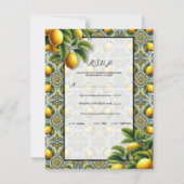Geel Blauw Capri Lemon Mediterrane Tegel RSVP Kaart (Voorkant)