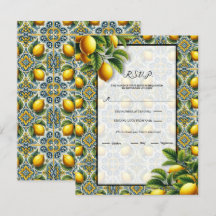 Geel Blauw Capri Lemon Mediterrane Tegel RSVP