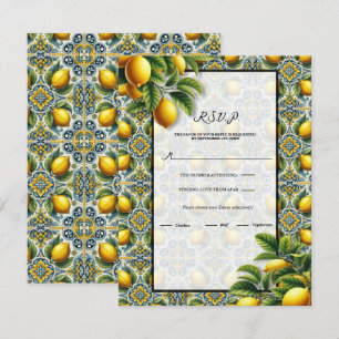 Geel Blauw Capri Lemon Mediterrane Tegel RSVP Kaart