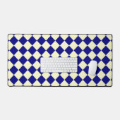 Geel Blauw Checker Diamant Patroon Bureaumat (Keyboard & Muis)