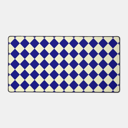 Geel Blauw Checker Diamant Patroon Bureaumat (Voorkant)