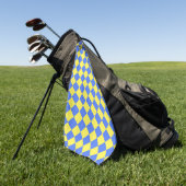 Geel Blauw Checker Diamant Patroon Golfhanddoek (Groen)
