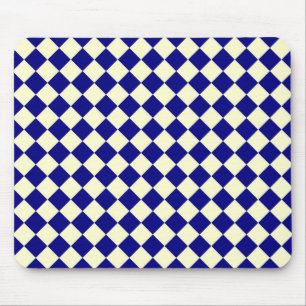 Geel Blauw Checker Diamant Patroon Muismat