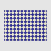 Geel Blauw Checker Diamant Patroon Tissuepapier (Voorkant)