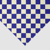 Geel Blauw Checker Diamant Patroon Tissuepapier (Detail)