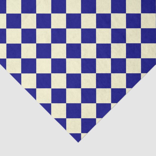 Geel Blauw Checker Diamant Patroon Tissuepapier (Detail)