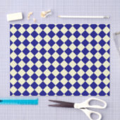 Geel Blauw Checker Diamant Patroon Tissuepapier (Craft)