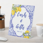 Geel Blauw Citroen Vrijgezellenfeest Kaarten & Ges Reclamebord Met Voetstuk (Insitu)