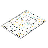 Geel & Blauw Confetti Stippen Patroon Gepersonalis Notitieboek (Linkerzijde)