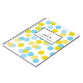 Geel & Blauw Confetti Stippen Patroon Gepersonalis Notitieboek (Linkerzijde)