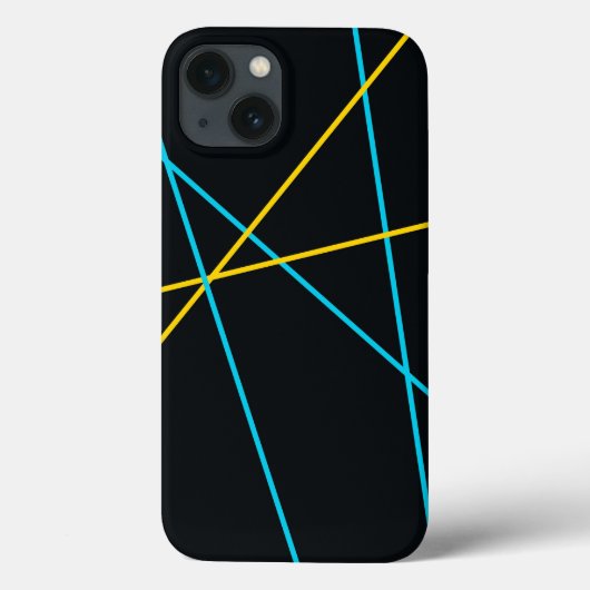 Geel, blauw, cool, trendy, stedelijk, moderne lijn Case-Mate iPhone case (Achterkant)