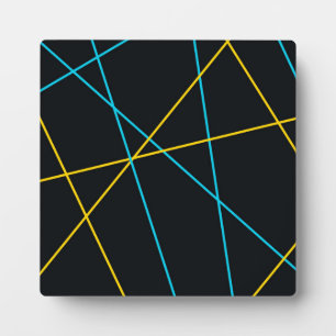 Geel, blauw, cool, trendy, stedelijk, moderne lijn fotoplaat