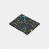 Geel, blauw, cool, trendy, stedelijk, moderne lijn post-it® notes (Schuin)