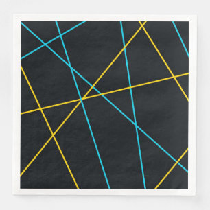Geel, blauw, cool, trendy, stedelijk, moderne lijn servet