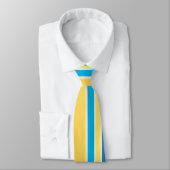 Geel, Blauw, Crème Retro Gestreepte Das (Gebonden)