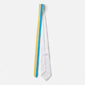 Geel, Blauw, Crème Retro Gestreepte Das (Achterkant)
