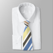 geel, blauw diagonaal strepen Stropdas (Gebonden)