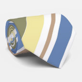 geel, blauw diagonaal strepen Stropdas (Opgerold)