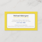 Geel blauw elektrisch Visitekaartje (Voorkant)