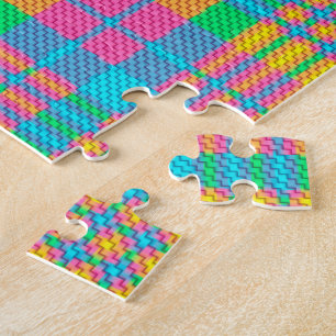 Geel blauw en groen speldenpuzzel legpuzzel