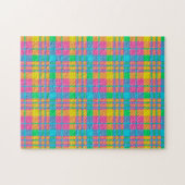 Geel blauw en groen speldenpuzzel legpuzzel (Horizontaal)