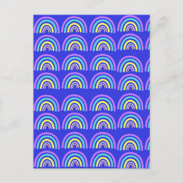 Geel, blauw en Paarse regenboog Briefkaart