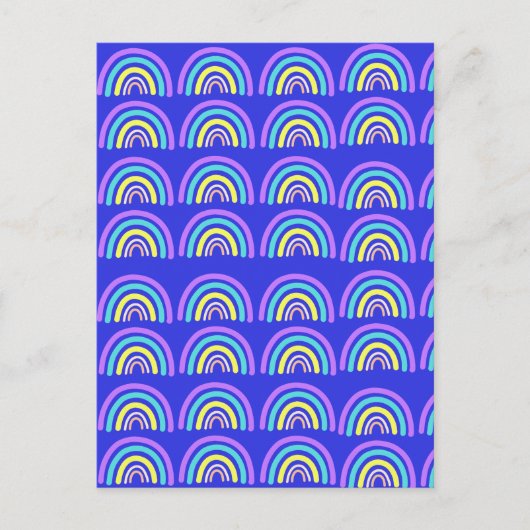 Geel, blauw en Paarse regenboog Briefkaart (Voorkant)