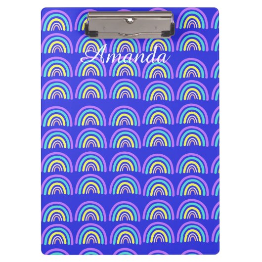Geel, blauw en Paarse regenboog Klembord (Voorkant)