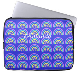Geel, blauw en Paarse regenboog Laptop Sleeve