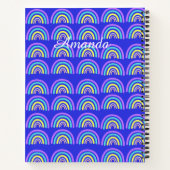 Geel, blauw en Paarse regenboog Notitieboek (Achterkant)