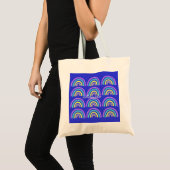 Geel, blauw en Paarse regenboog Tote Bag (Voorkant (product))