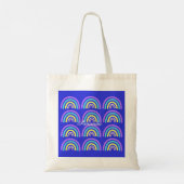 Geel, blauw en Paarse regenboog Tote Bag (Achterkant)