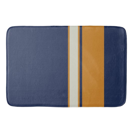 Geel Blauw en Pearl Stripes Badmat (Voorkant)