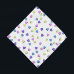 Geel, blauw en roze harten bandana<br><div class="desc">* Groot voor Valentijnsdag of het hele jaar door. * Twee grootte opties * Perfect voor huisdieren en hun eigenaars. * Hoesje uw mond of haar, gebruik als een mode accessoire rond uw nek of in uw broekzak. * Geel, Blauw en Roze Harten op een geel ontwerp bedekt deze vierkante...</div>