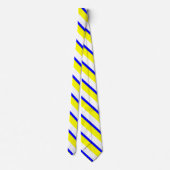 Geel Blauw en Wit Collegiate Stripe Stropdas (Achterkant)