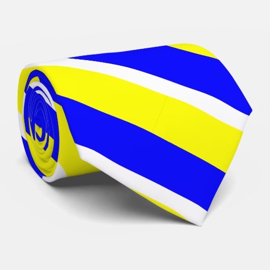 Geel blauw en wit Stropdas van de Universiteit van (Opgerold)