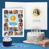 Geel Blauw Foto Collage Verjaardag Kaart