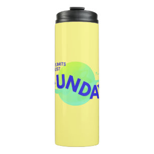 Geel Blauw Geen Limieten Alleen Funday Thermische Thermosbeker